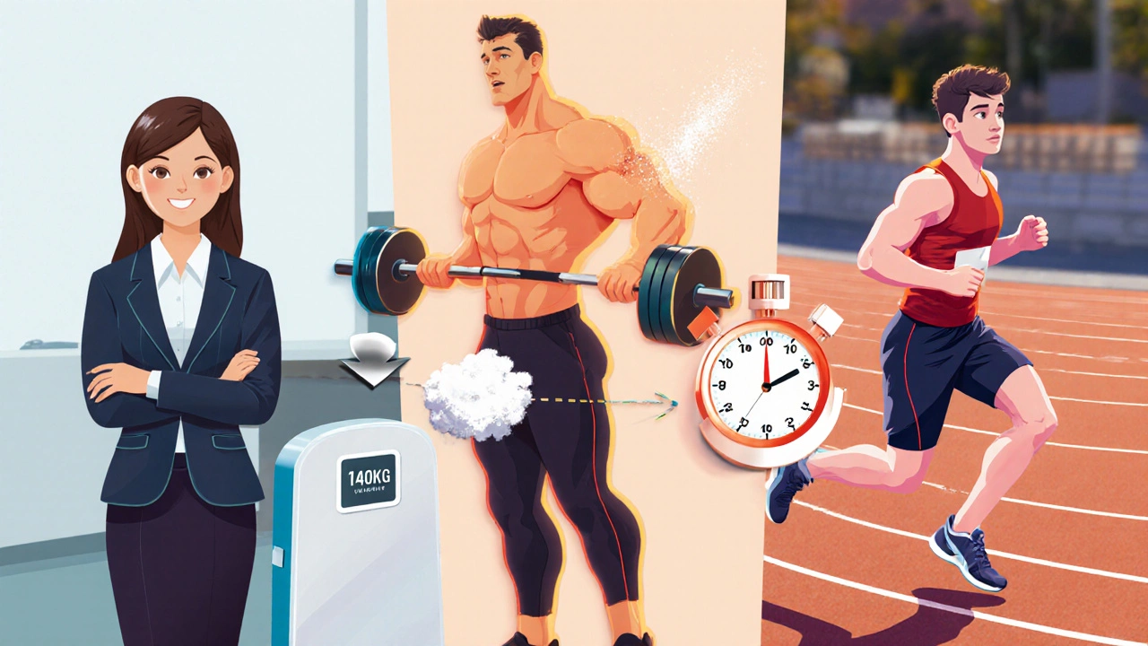 Three people celebrating weight loss, stronger lift, and faster run after short training.