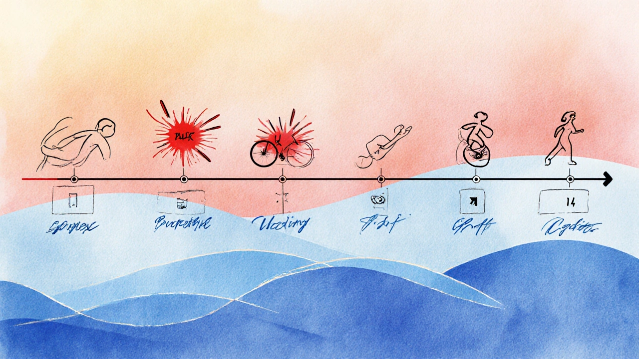 Visual weekly cardio plan with red and blue waves representing intensity and recovery.
