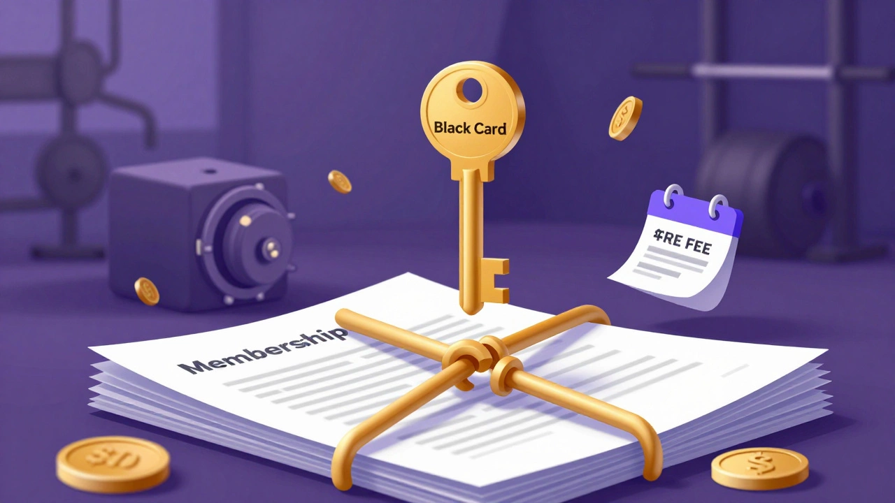 Abstract concept of gym membership fees and cancellation barriers