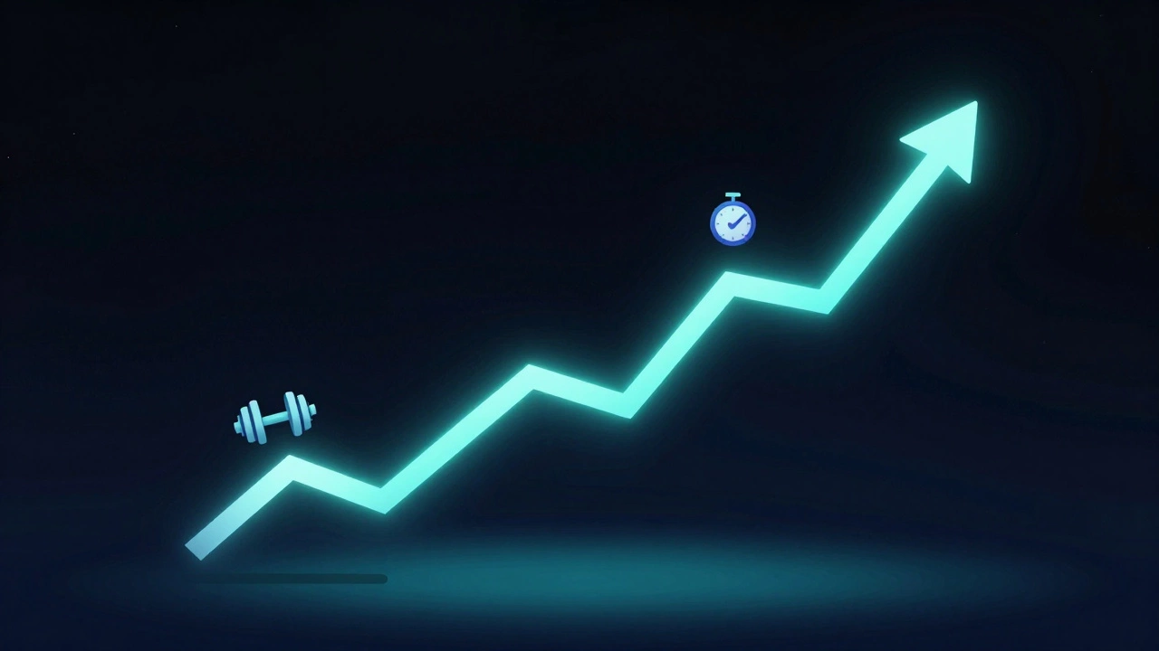 Abstract graph illustrating strength training progress
