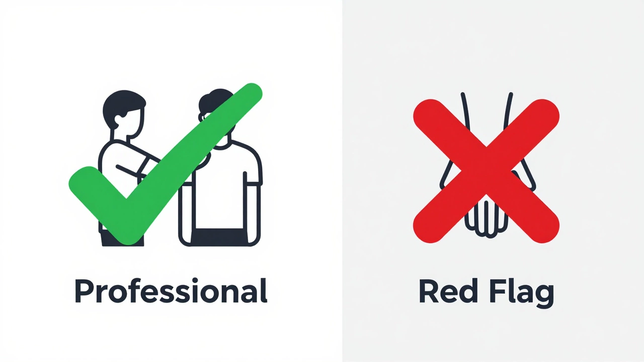 Illustration contrasting appropriate vs inappropriate trainer touch