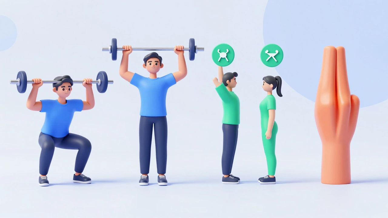 Illustration showing four different workout split types