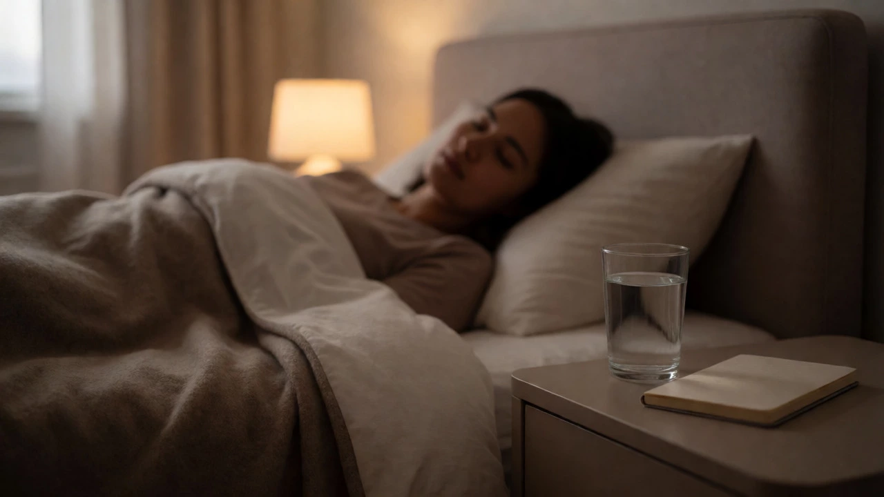 Person sleeping peacefully in bed for recovery