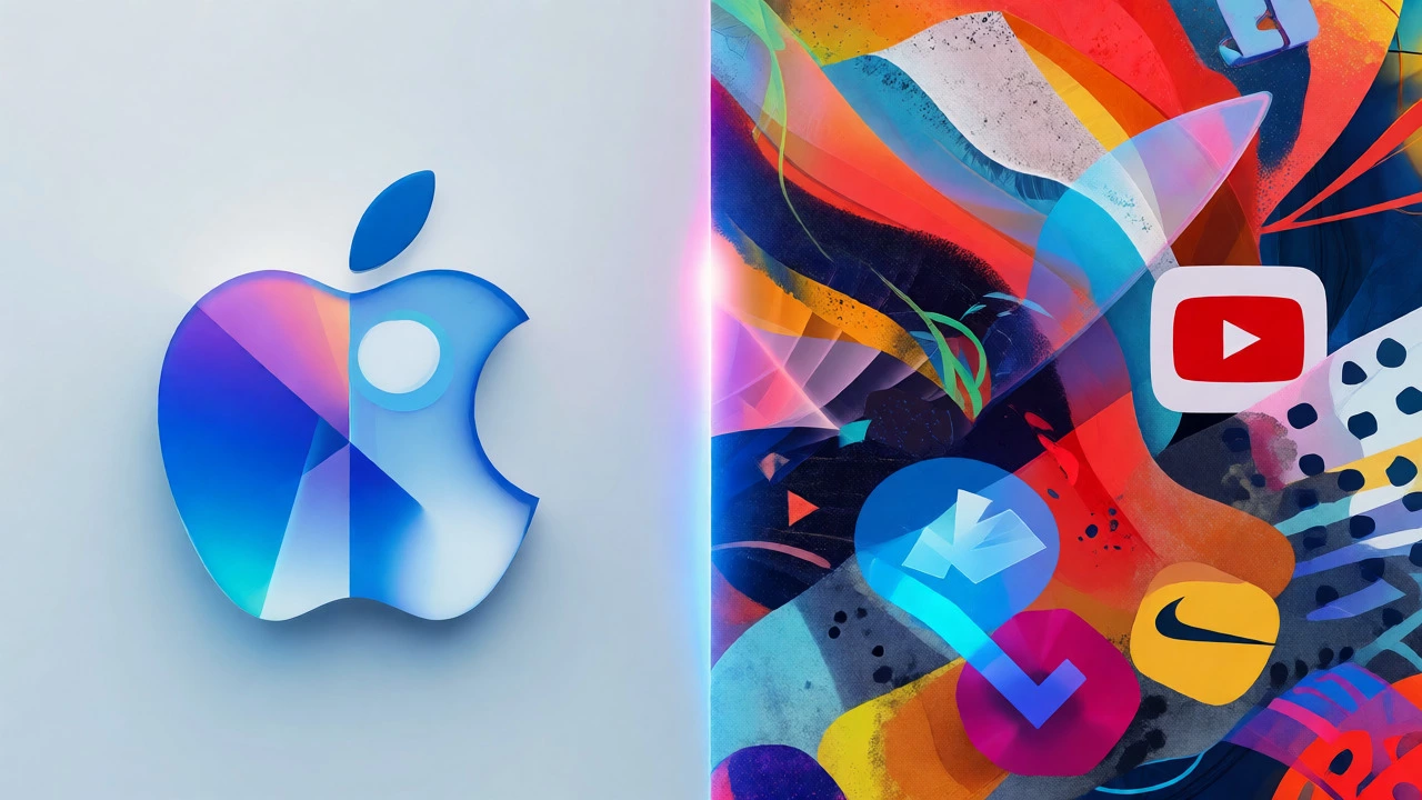 Split image contrasting premium Apple Fitness aesthetics with free app variety.