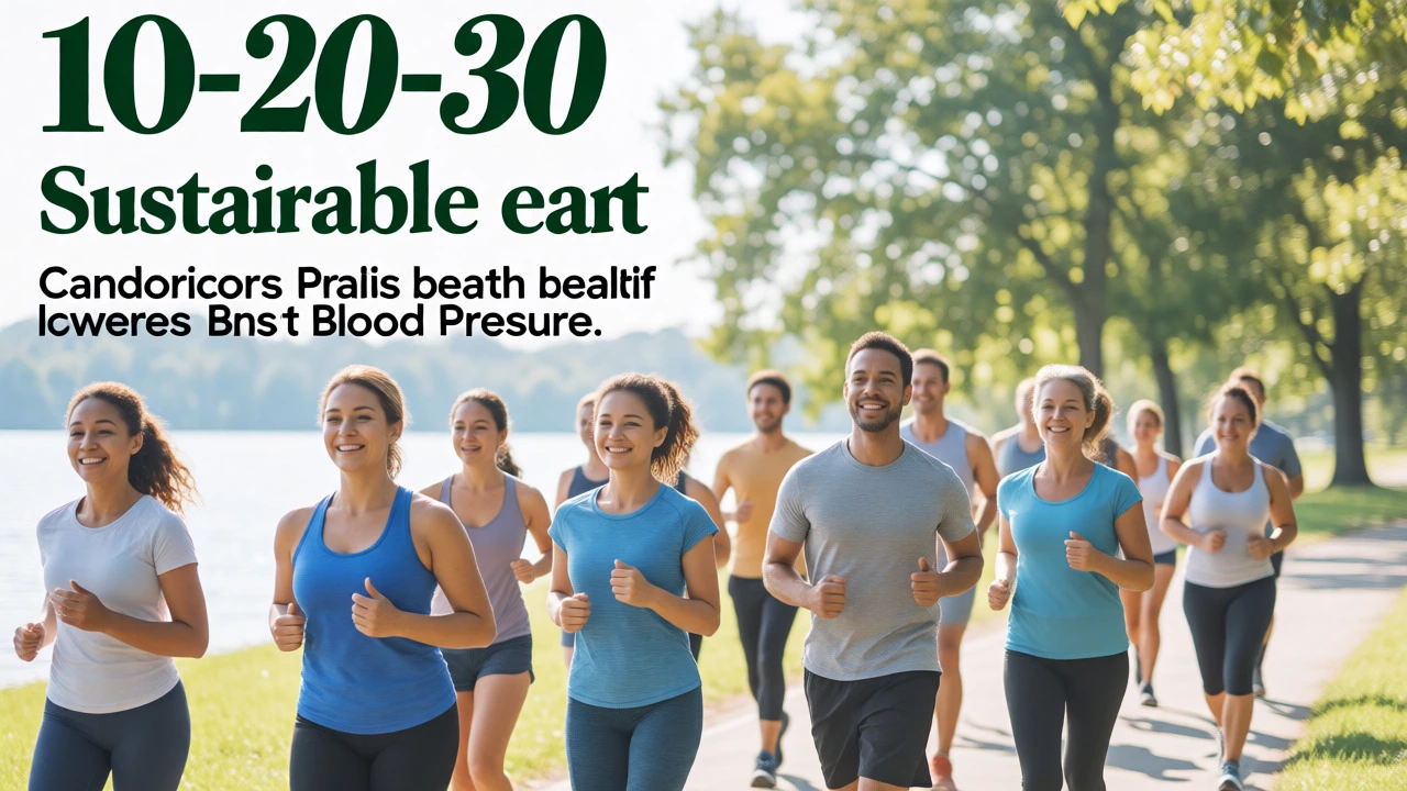 Group jogging happily along a scenic park path in bright daylight